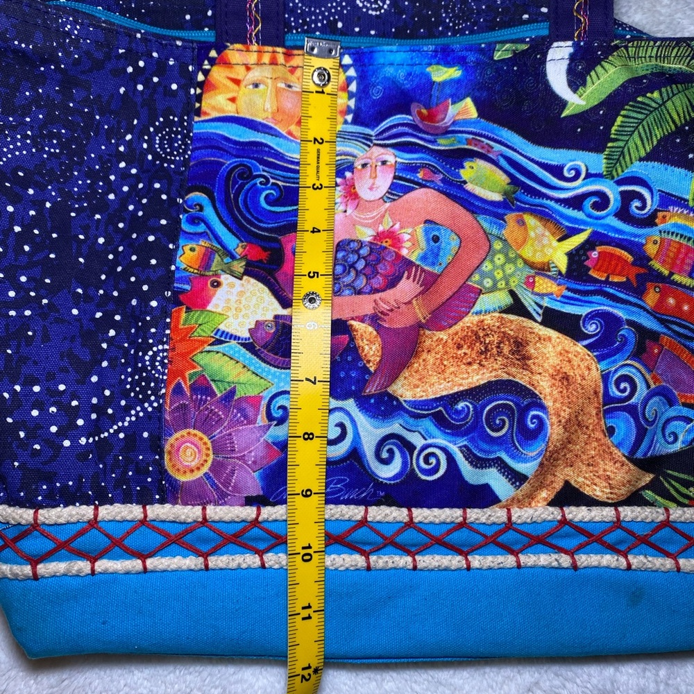 Euc Laurel Burch Ocean Song Patchwork Colorful Me… - image 2